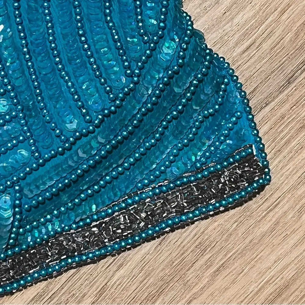 Vintage Talbots Joan Leslie sequins Silk Blouse size medium - Picture 6 of 12